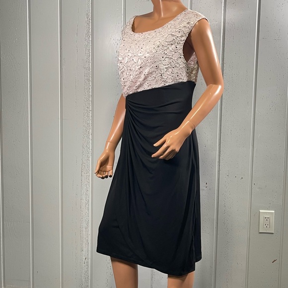 *Connected Apparel Women's Sequined Lace Drapes  Dress Sz14 - Picture 9 of 16